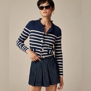 Cashmere fringe-trim sweater lady jacket. Size: M